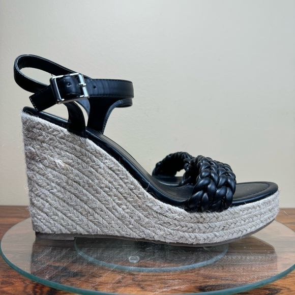 BP. Goldie Braided Wedge Sandal in black - Picture 8 of 15